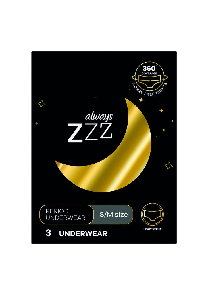Always Zzz Disposable Overnight Period Underwear For Women Size S 3 Adet
