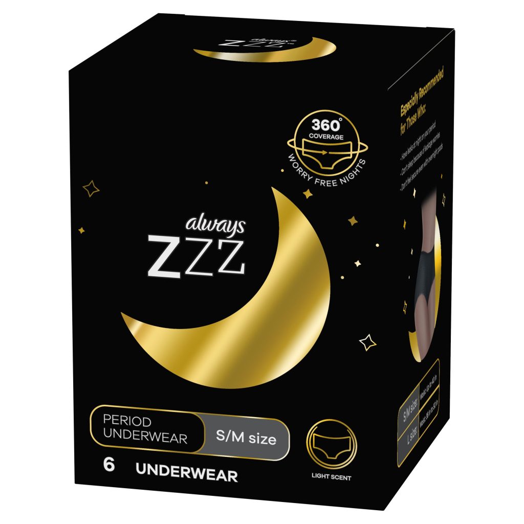 Always Zzz Disposable Overnight Period Underwear For Women Size S 6 Adet